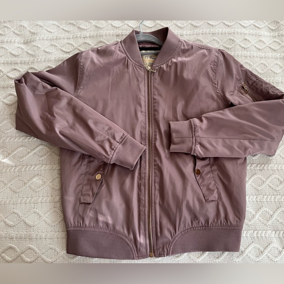 Ci Sono Dusty Lavender Bomber Jacket with Gold Detail Women’s Size Small - Picture 10 of 16